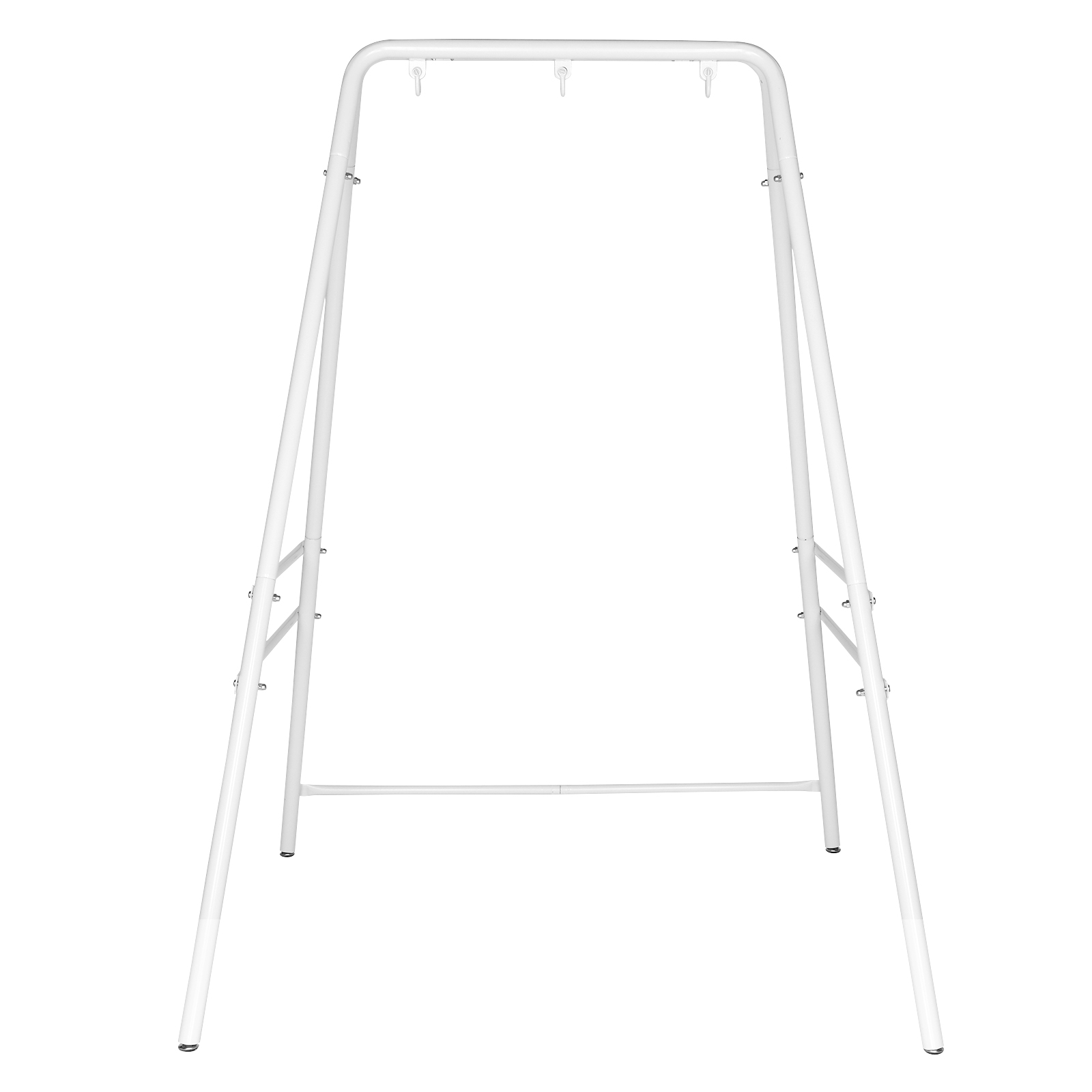 133*137*180cm Wrought Iron Four-Legged Standing 200kg Three Rings Hanging Chair Frame White