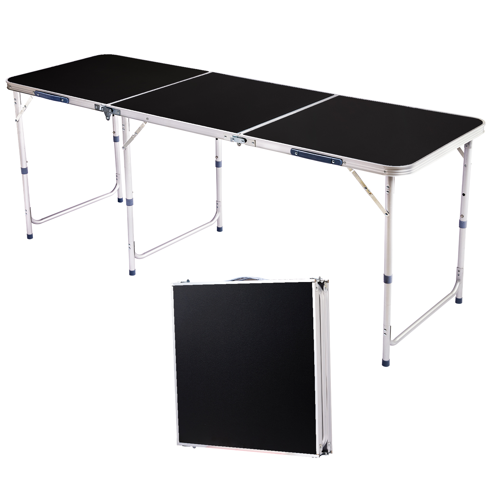 6ft Aluminum Alloy Folding Table black