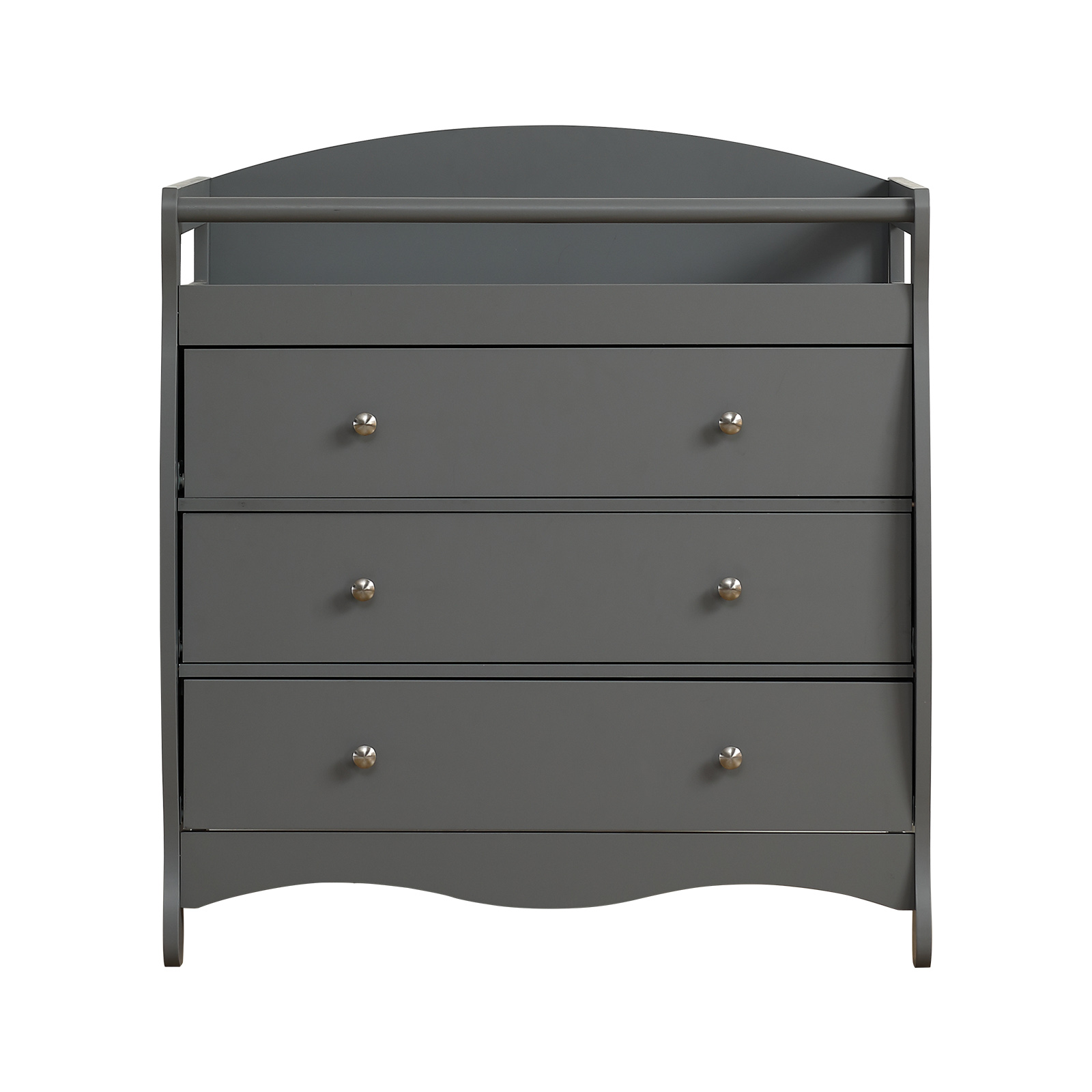 FCH 90*58*99cm Three Drawers With Seat Belt Baby Wooden Bed Nursing Table Grey